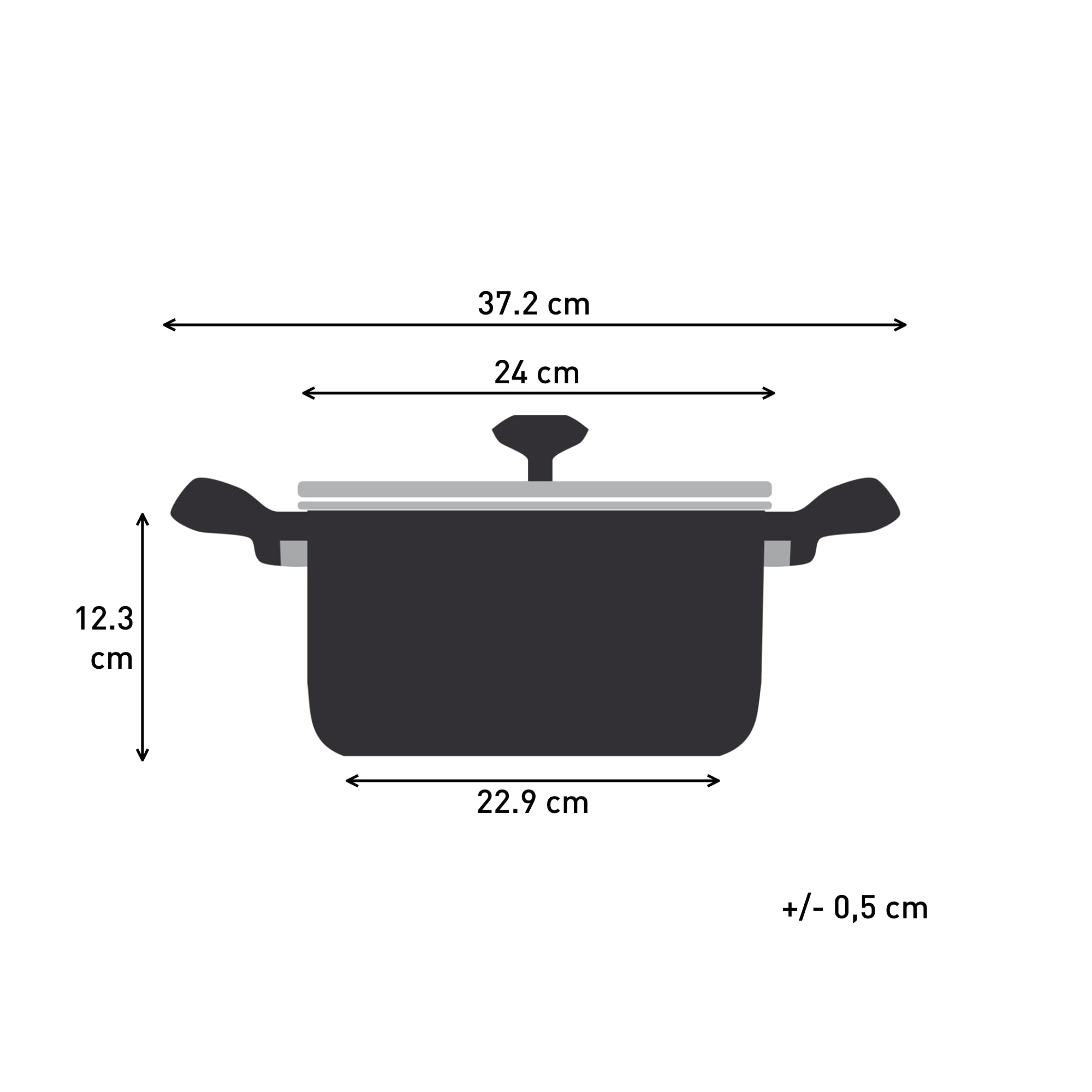 Tefal Titanium Stone Stewpot 24 cm Non-Stick Induction Compatible Metal Safe Black E1054645 2