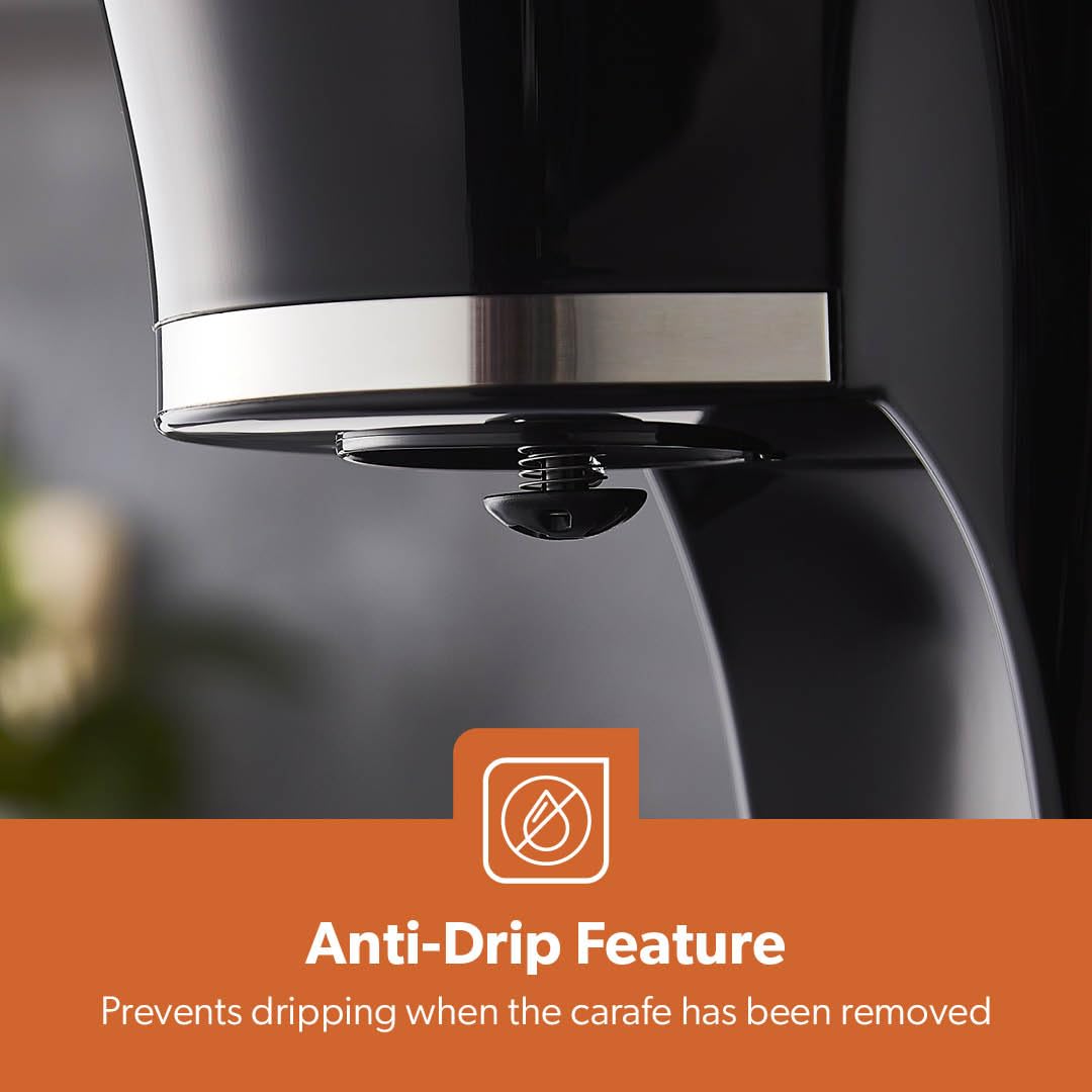 GEEPAS 1.5L Filter Coffee Machine - 800W Power, Permanent Filter, Auto Shut-Off | Black 8