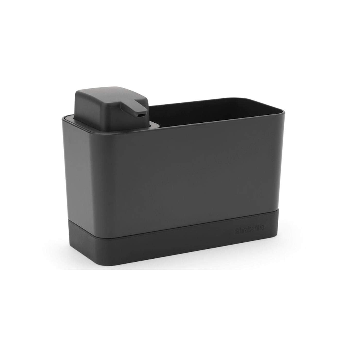 Brabantia Sink Organiser Set with 250ml Soap Dispenser | Dark Grey Plastic | 5 Year Guarantee 1