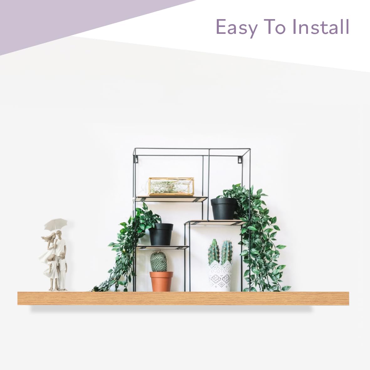 Anika Floating Shelf - Oak Effect | 120cm Length | 3.8cm Thick Hollowboard | Max Load 15KG 8