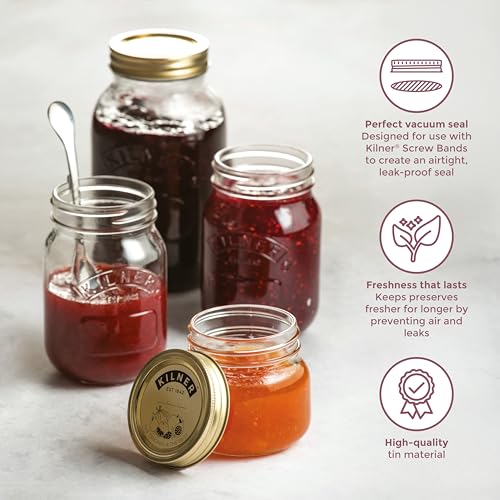 Kilner Pack of 12 Tin Metal Sealing Discs for 0.25, 0.5, & 1 Litre Preserving Jars 4