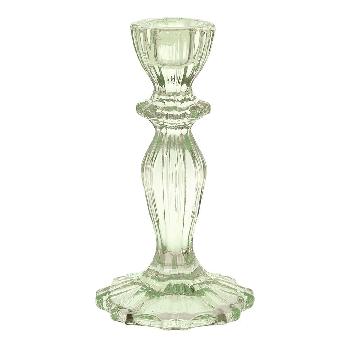 Talking Tables Green Glass Candlestick Holder - 16cm High | Fits Taper & Stick Candles | Glass 1