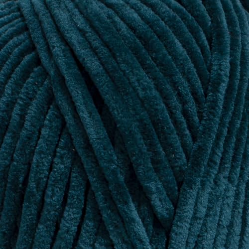 Utopia Crafts Velvet Lux Chenille Yarn - Super Soft Chunky Polyester for Knitting & Crochet | 100g Petrol Green 2