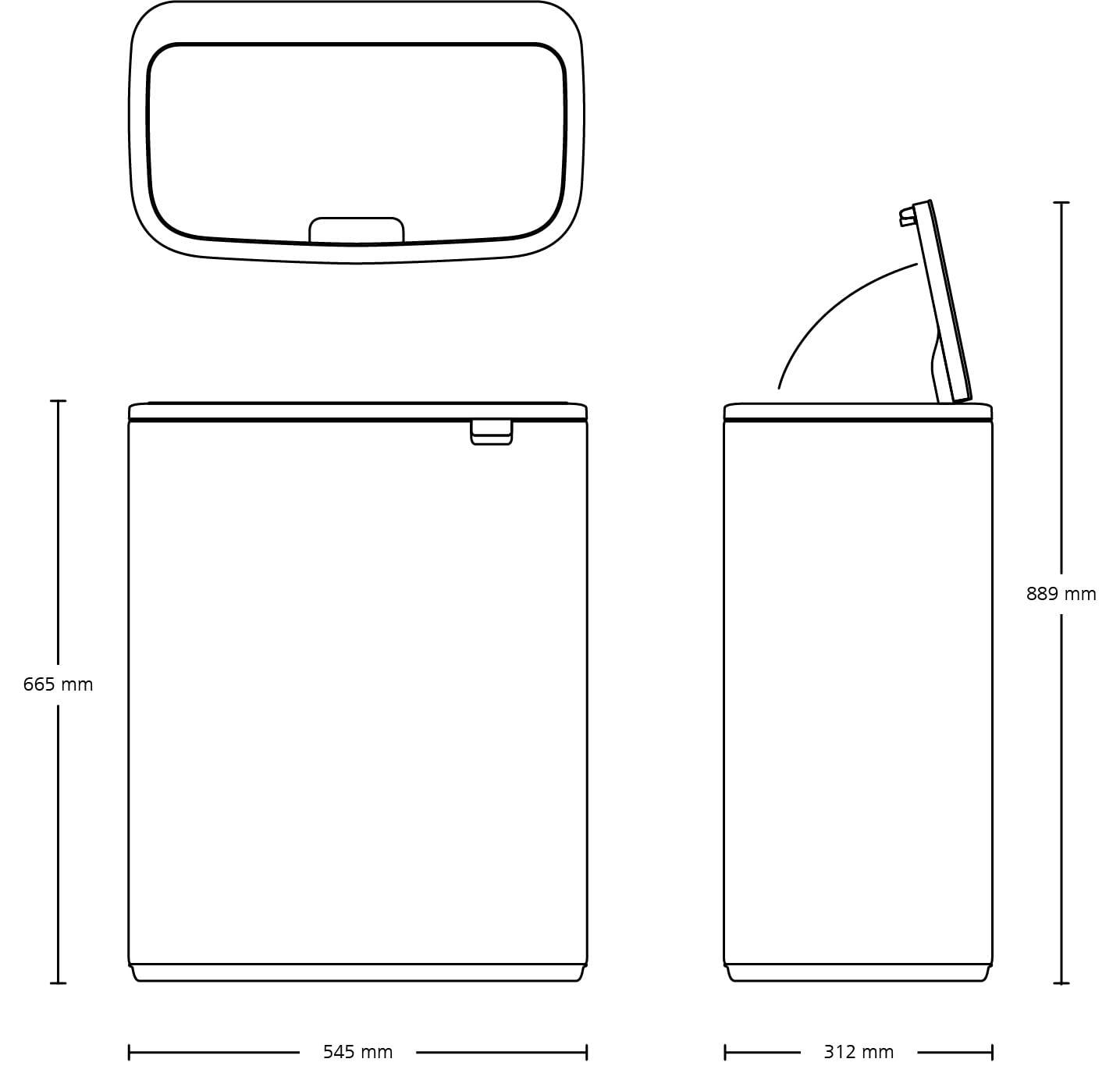 Brabantia Bo Touch Bin - 2 x 30L Inner Buckets | Matt Black | Metal 8