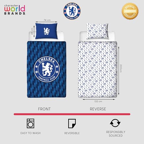 Character World Chelsea FC Official Single Duvet Cover Set | Reversible | Polycotton Blend 4