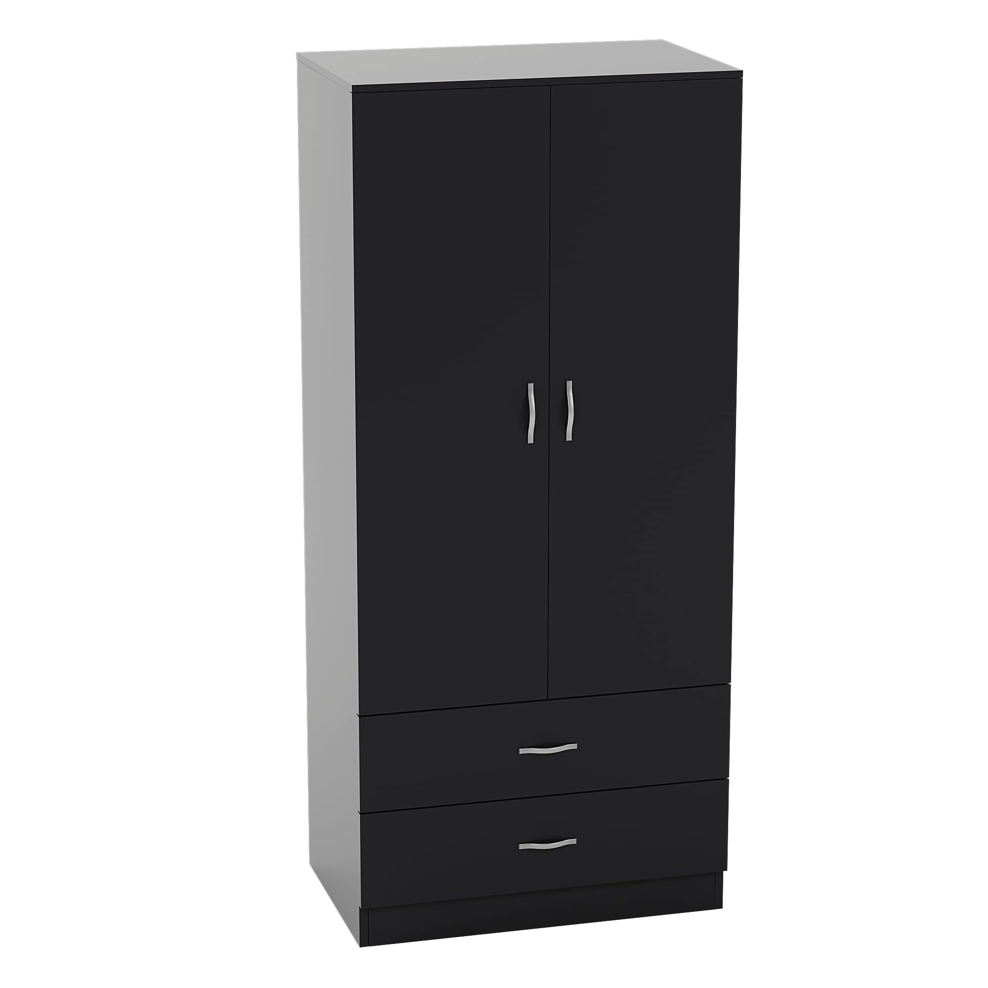 Vida Designs Riano 2 Door Wardrobe - Hanging Rail & Shelf Storage | Engineered Wood | Black 8