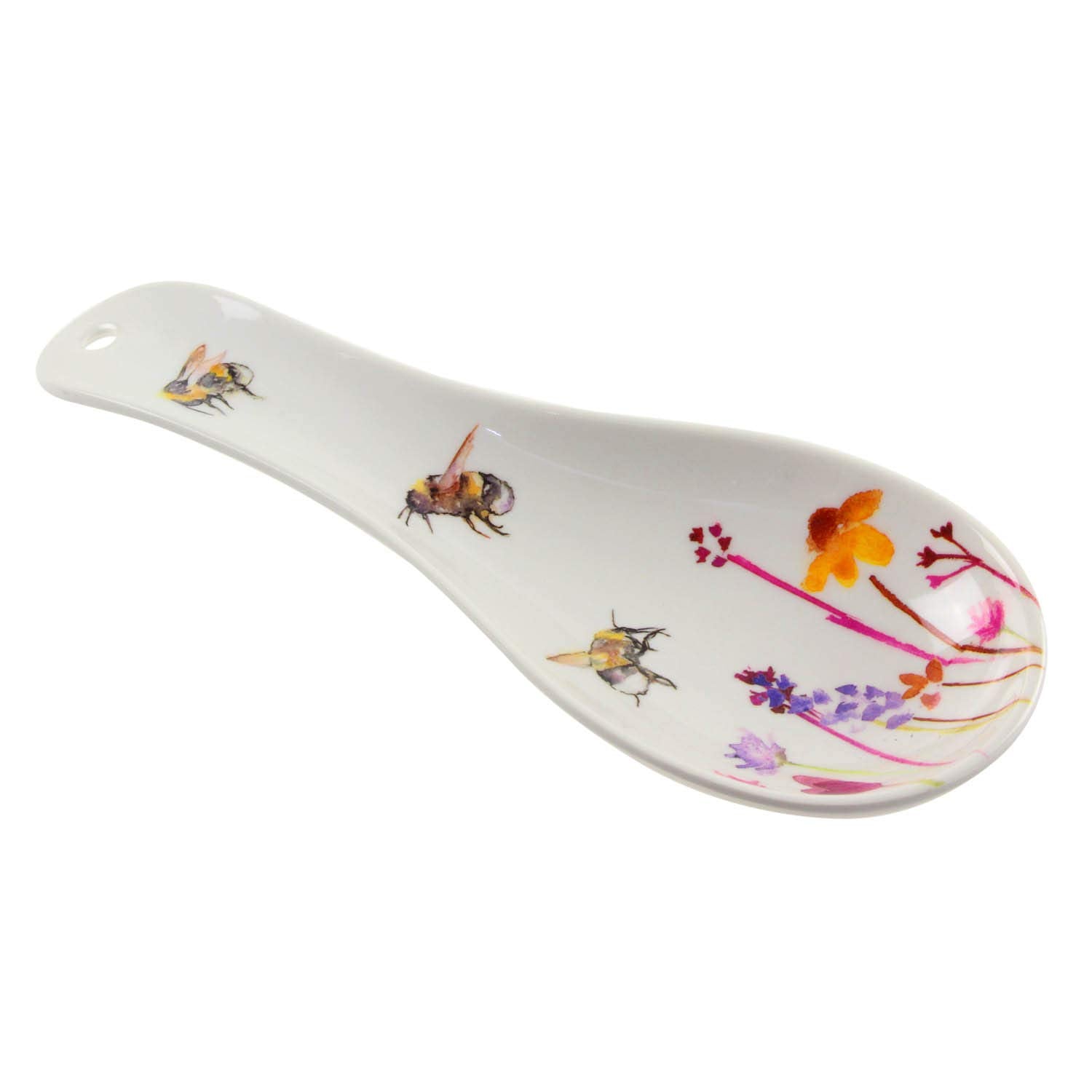 The Leonardo Collection Busy Bees Spoon Rest - Hand-Painted Resin | Kitchen Countertop Organizer | 23.5 x 9.2 cm 2