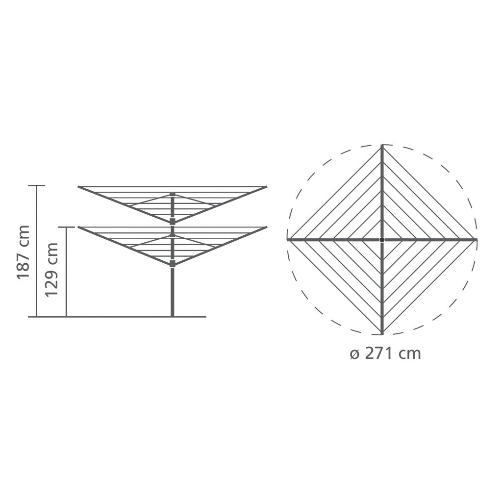 Brabantia Lift-O-Matic Rotary Clothes Dryer - 40m Drying Line | Adjustable Height 129-187 cm 4