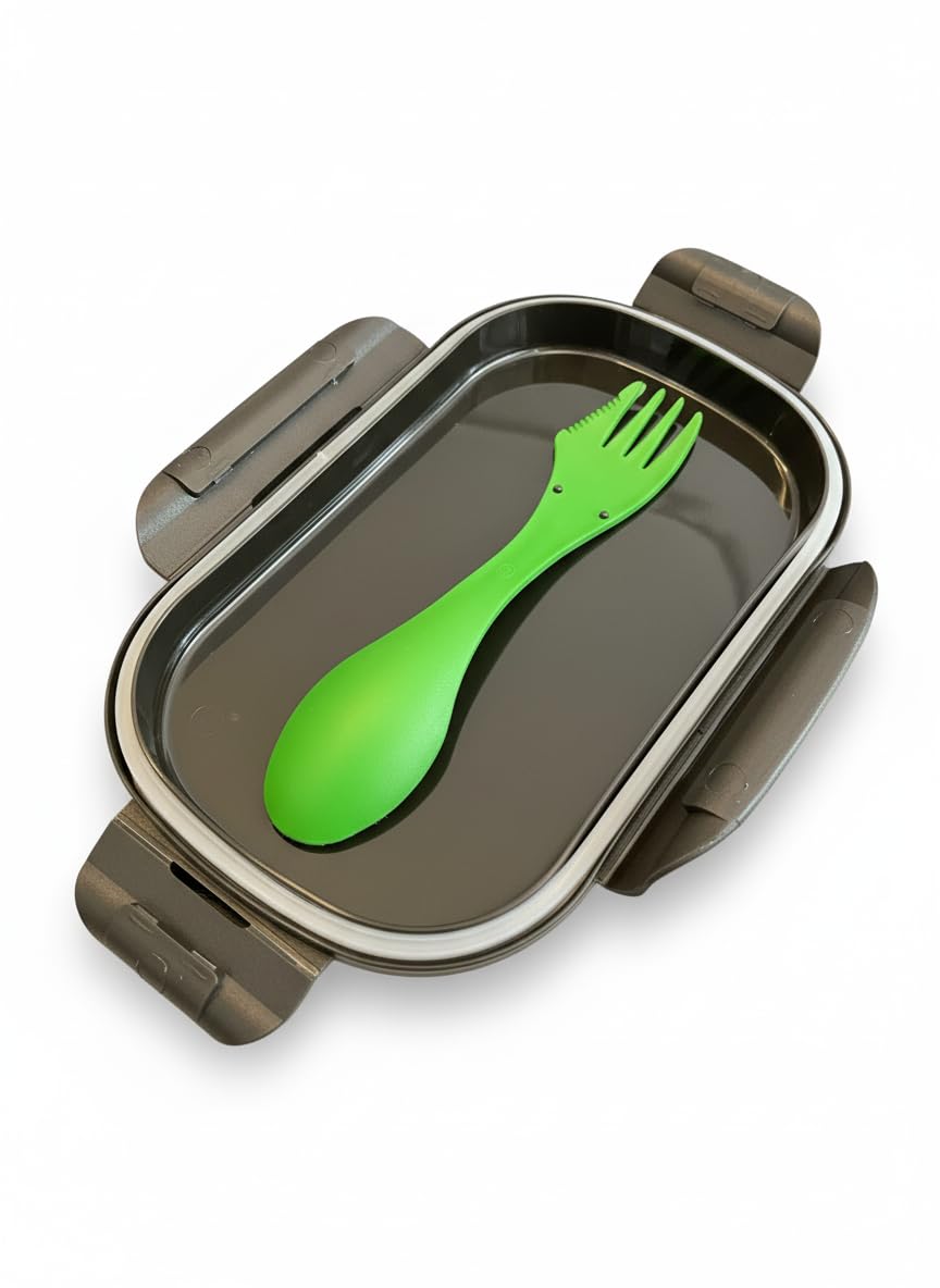 HOX Minecraft Creeper BOOM Bento Lunch Box with Spork | 2 Compartments | Leak-Proof Seal 5