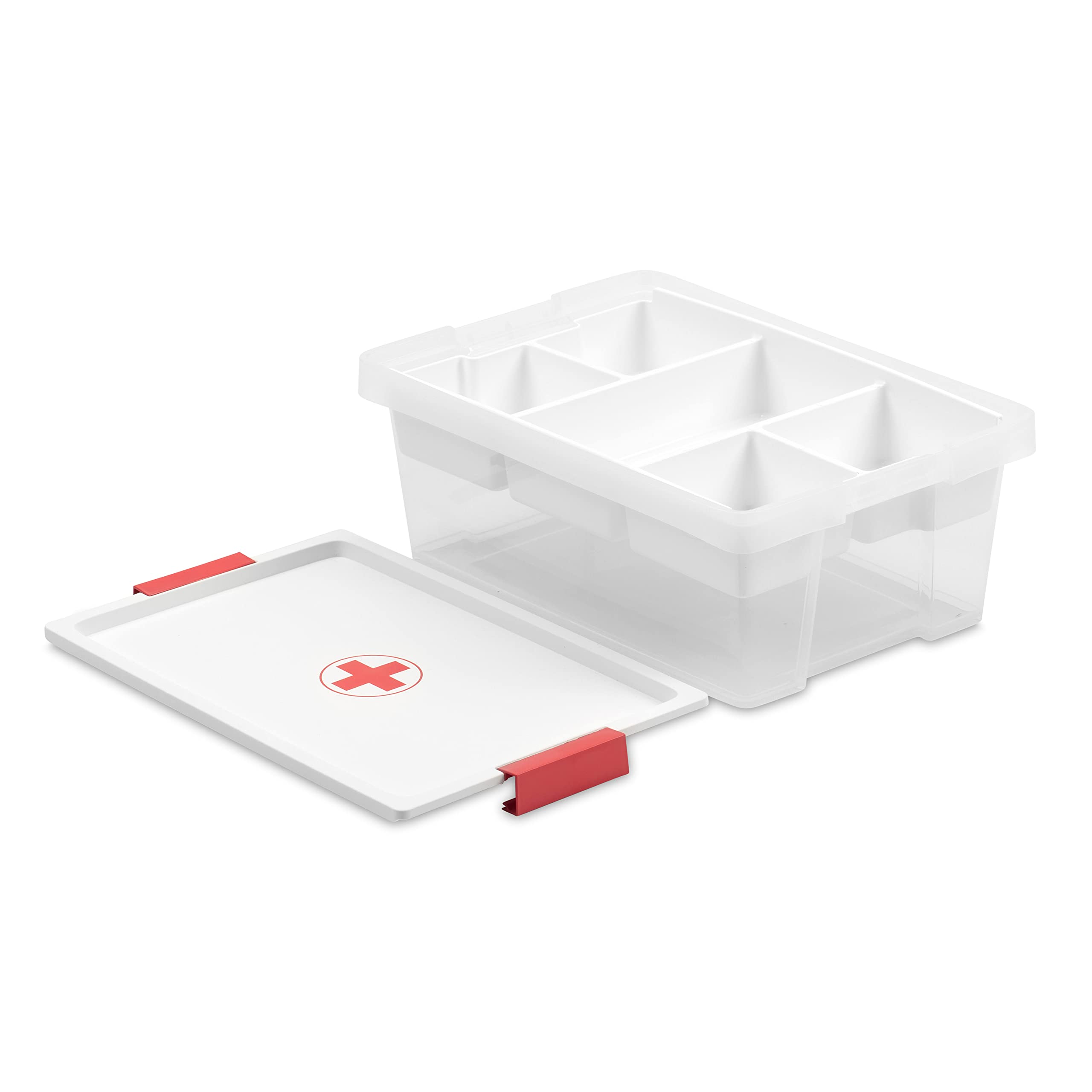 TATAY First Aid Storage Box - 7L Capacity, Hinged Lid, Organiser Tray | White 4