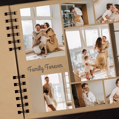 Hawksbill Brown Kraft Scrapbook Photo Album - 60 Pages | 12' X 12' Spiral Bound 4