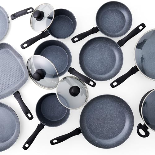 Russell Hobbs Metallic Marble Pancake Pan - 25cm Crepe Frying Pan | Aluminium | Non-Stick 11
