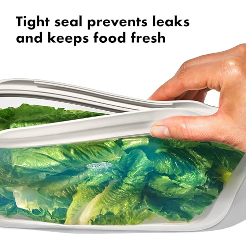 OXO Good Grips Reusable Silicone Stand-Up Snack Bag - 335mL (12 oz) | Oat Color 3