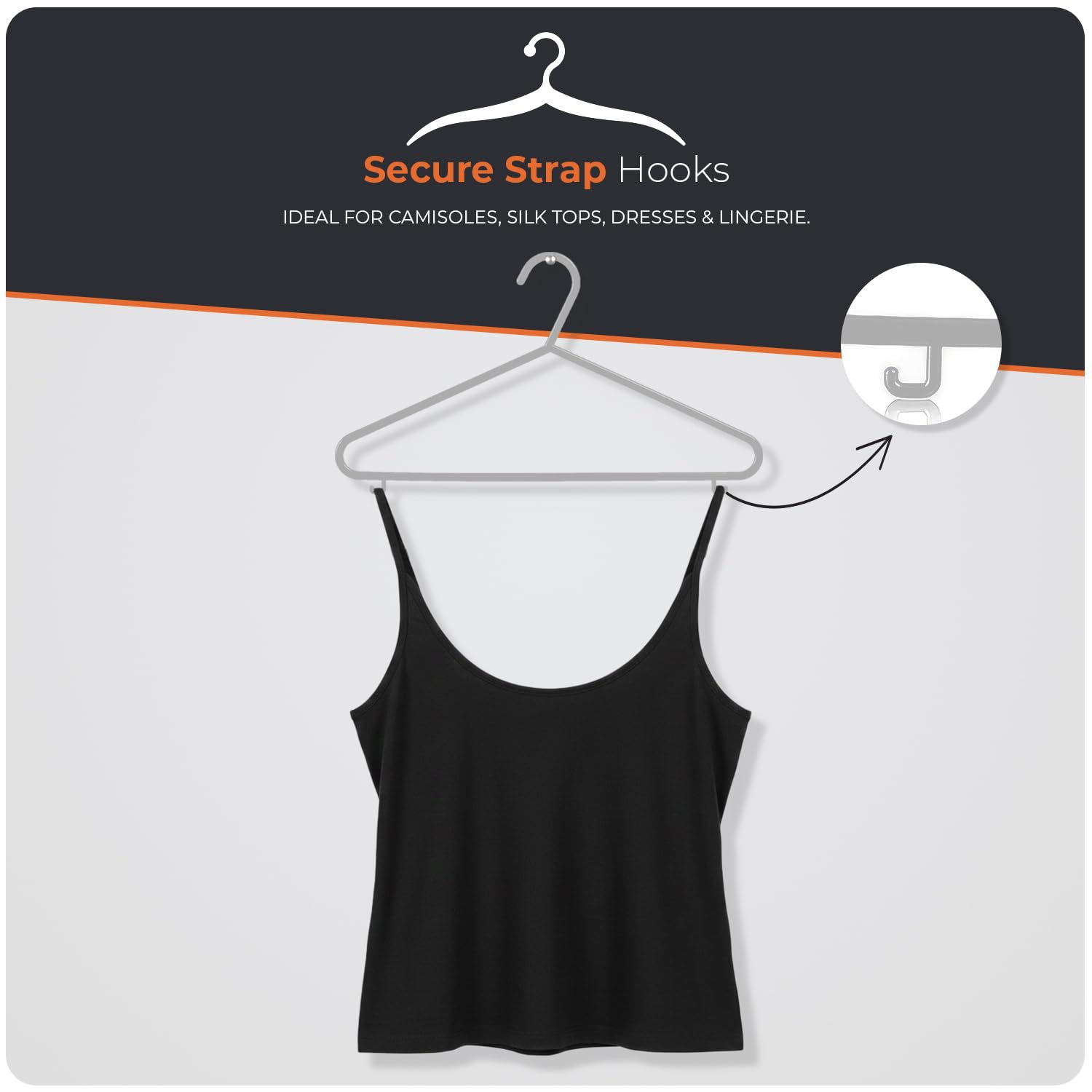 Scott 11 Plastic Coat Hangers - 25 Pack Grey Slim Non-Slip for Suits & Shirts 6