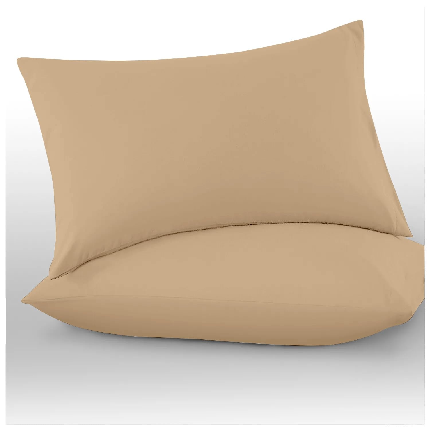 Super Dreamer Microfiber Pillow Cases - Beige, Housewife Style, 2 Pack | Super Soft Polyester 1