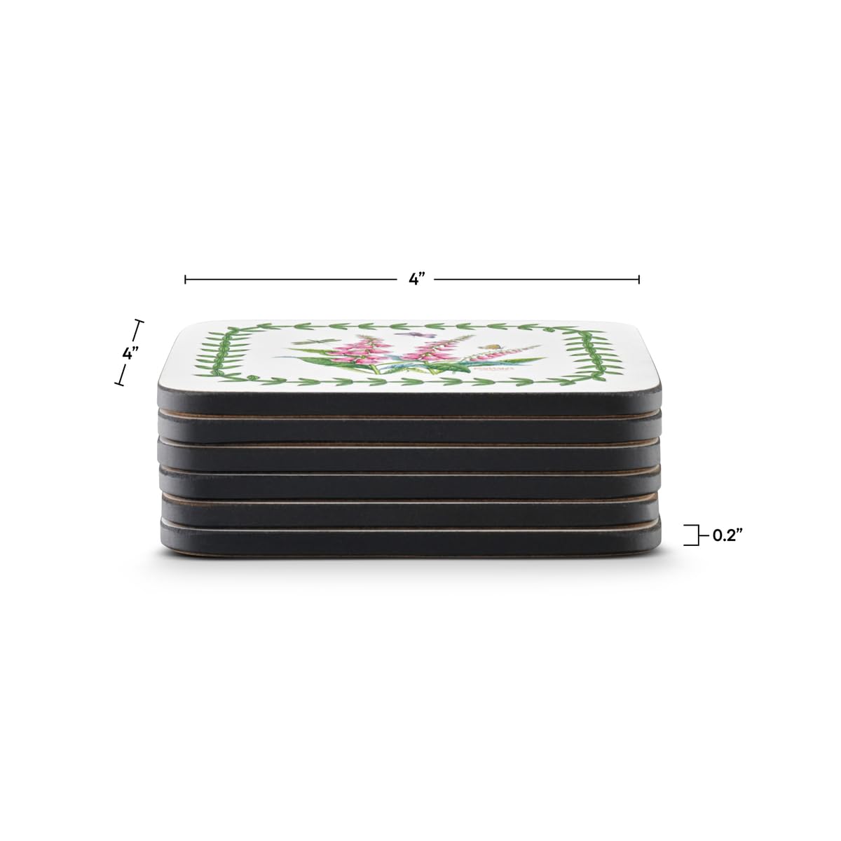 Pimpernel Botanic Garden Coasters - Set of 6 | Cork-Backed | 4 x 4 Inch Square 3