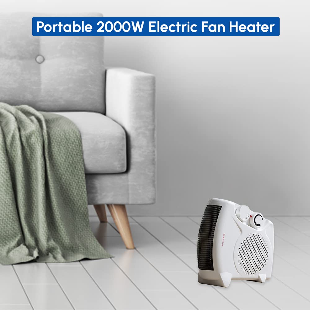 1ABOVE Portable 2000W Electric Fan Heater - Flat/Upright Design | 2 Heat Settings 6