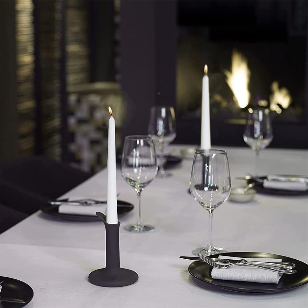 1ABOVE Tapered Dinner Candles - 10 Pack Unscented Slow Burning | 7 Hour Burn Time | Ivory Wax 7