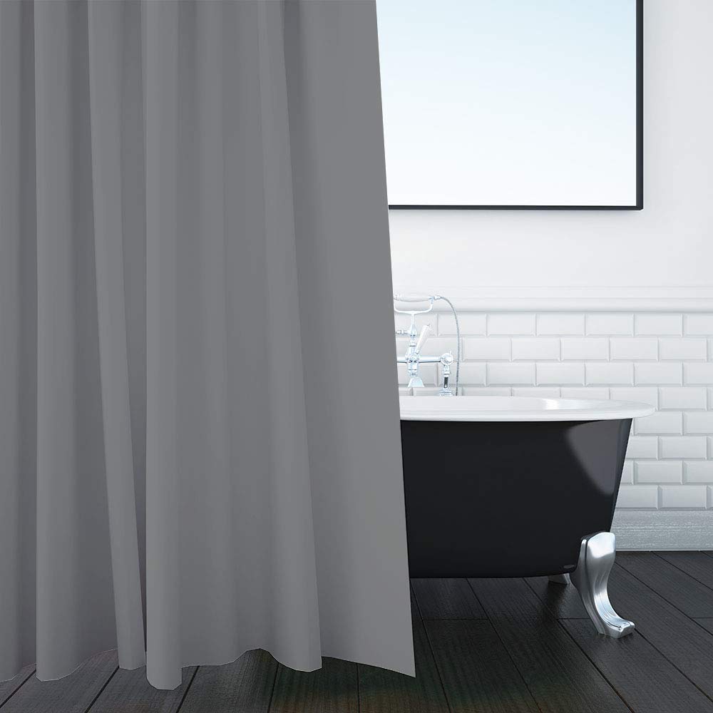 ANSIO Polyester Shower Curtain - Mould & Mildew Resistant | 180cm x 200cm | Includes Hooks 6