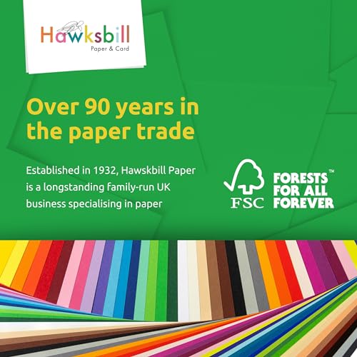 Hawksbill A4 Coloured Card Stock - 160GSM Rainbow Craft Paper | 50 Pack 8
