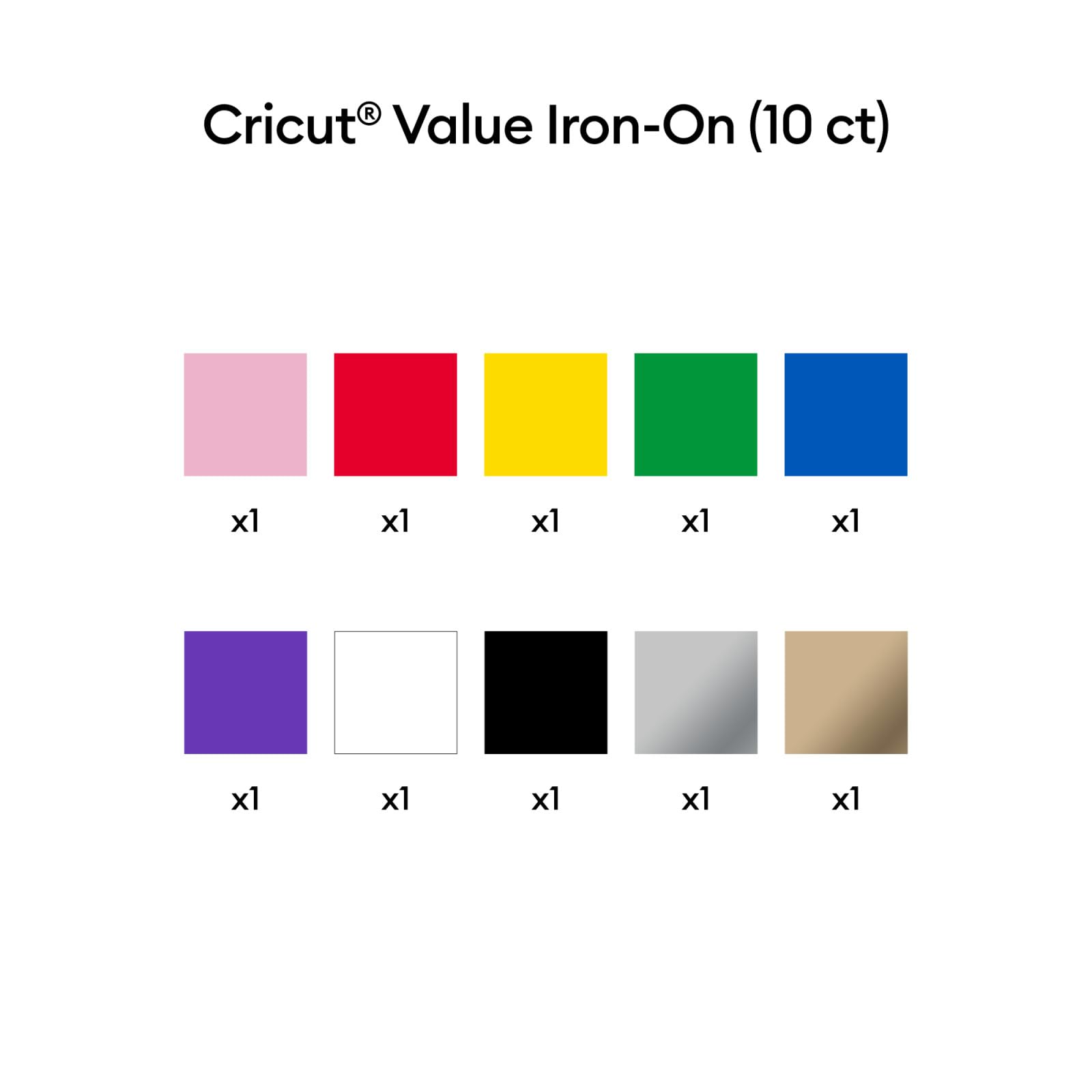 Cricut Value Iron On Vinyl - Rainbow HTV for Custom T-Shirts | 10 Pack, 30.5 cm x 30.5 cm 3