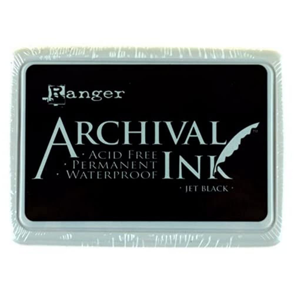 Ranger Archival Ink Pad - Jet Black | Permanent & Waterproof | 6.86 x 9.91 x 1.78 cm 1