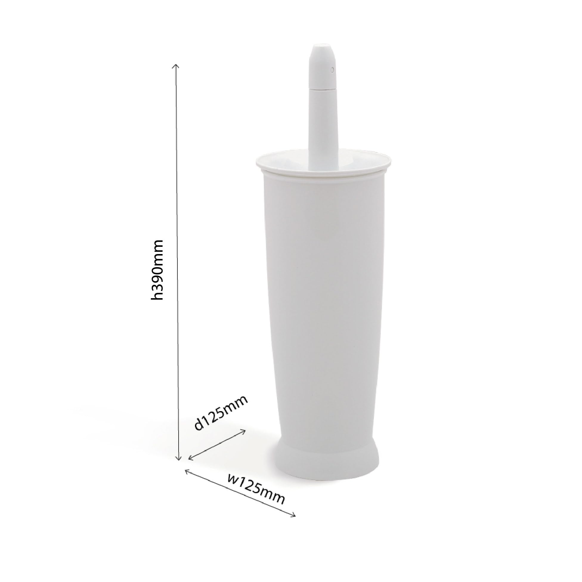 Addis Closed Toilet Brush Set - Hygienic Design | Plastic | White | 12.5 x 12.5 x 39 cm 5