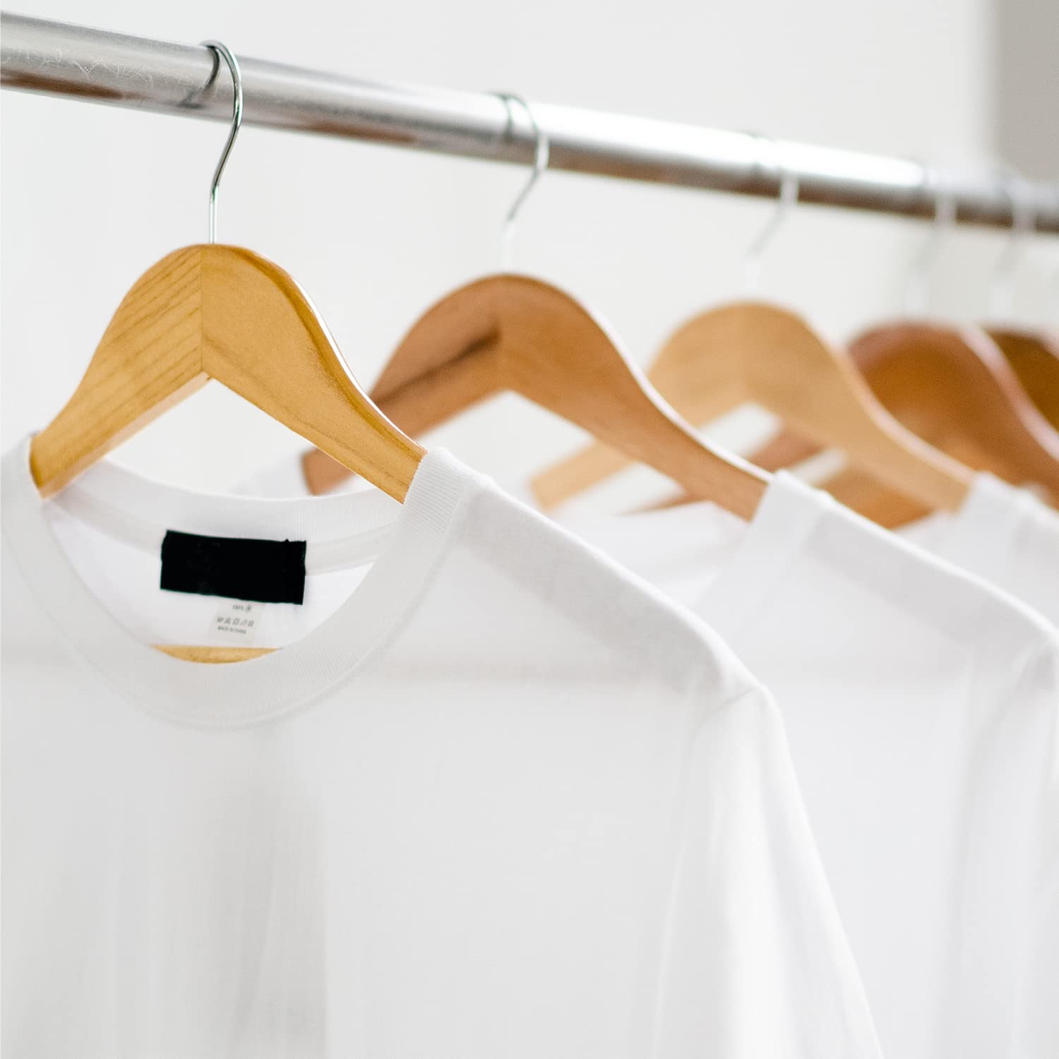 KEPLIN Strong Walnut Wood Coat Hangers - 20 Pack | 360° Rotatable Hook | Natural Finish 6