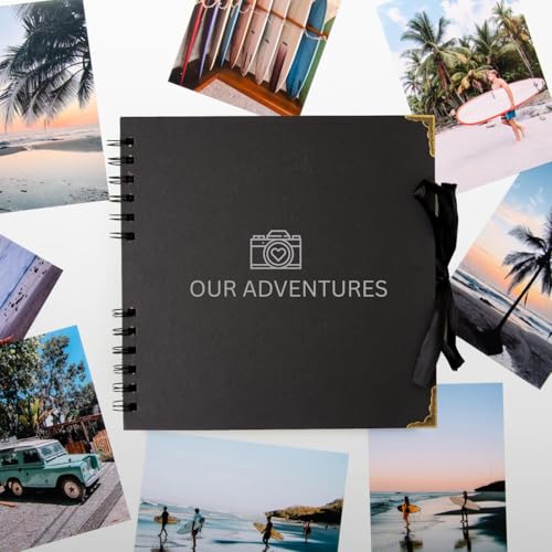 Hawksbill Black Scrapbook Photo Album - 60 Pages, 12' X 12' Spiral Bound | FSC Certified 4