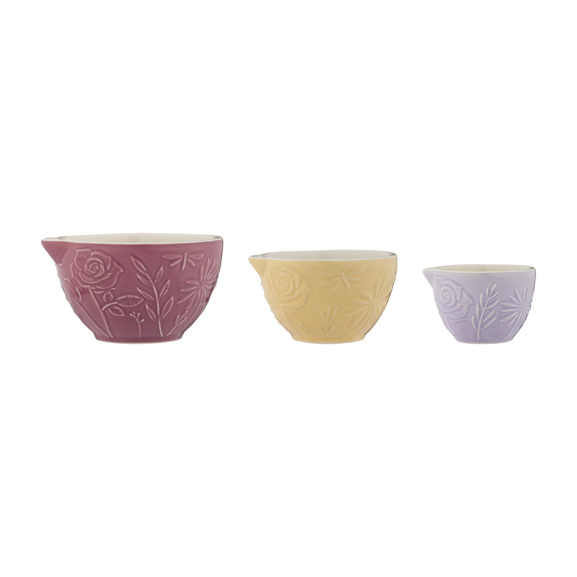 Mason Cash In The Meadow Measuring Cups - Set of 3 | Floral Embossed Stoneware Nesting Cups 1