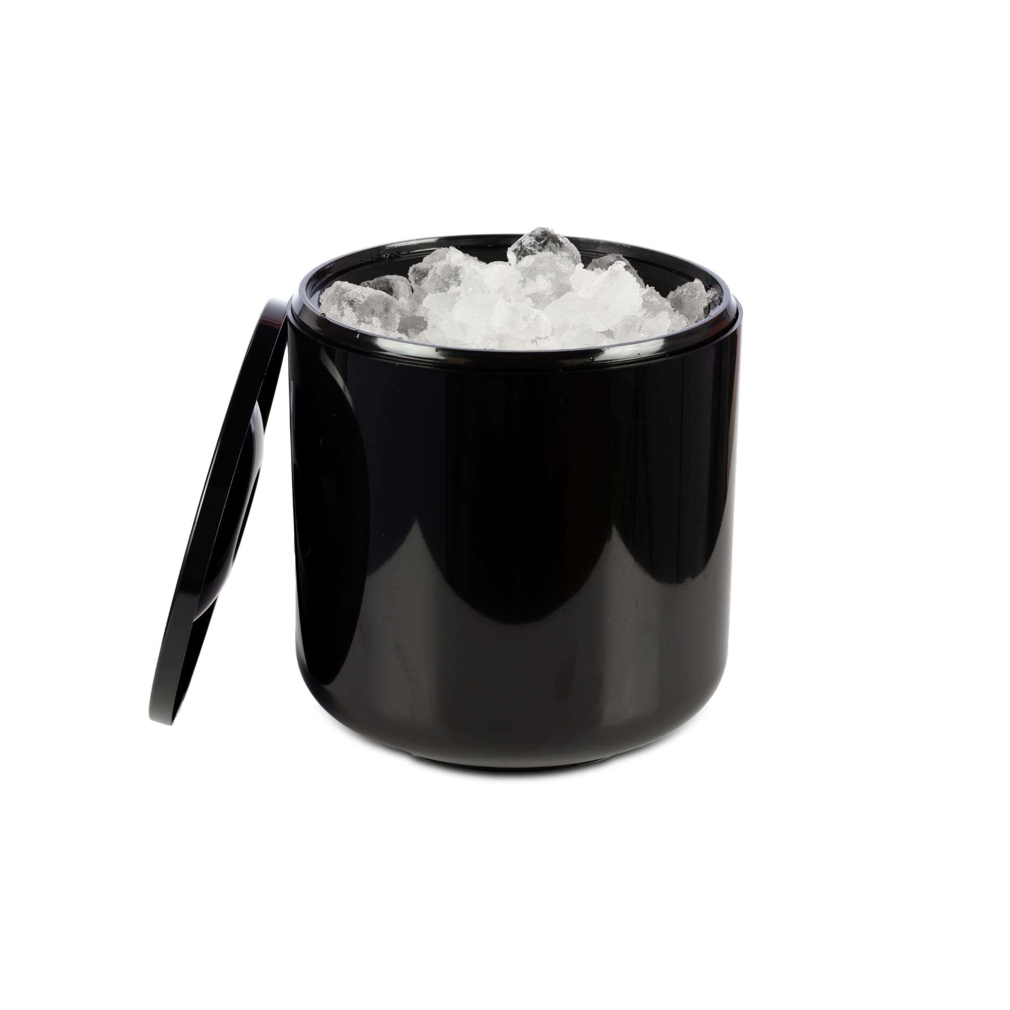 bar@drinkstuff Round Insulated Ice Bucket - 4L Capacity | Black Plastic | Double Walled 1