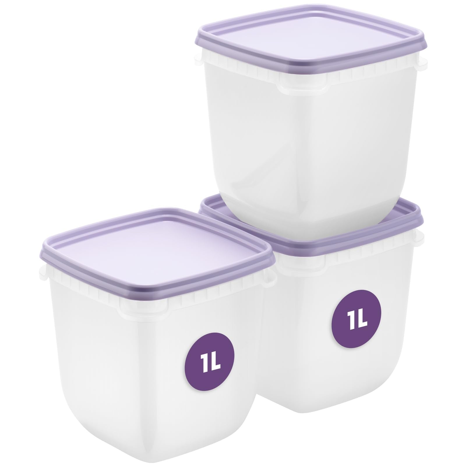 SmartStore Freezer Storage Boxes - 1L Set of 3 | BPA Free, Microwave & Dishwasher Safe