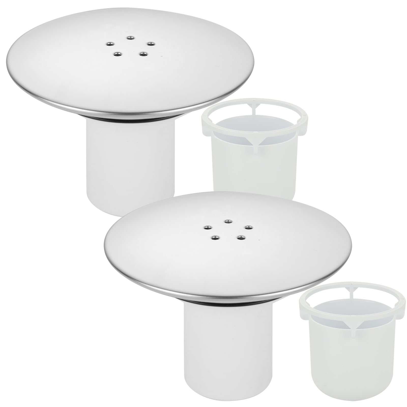 ASelected 2 Pack Shower Drain Cover Replacement - Chrome Finish, Fits 90mm Waste Hole 1