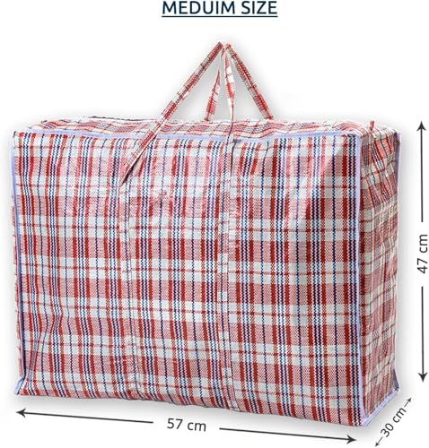 1ABOVE Medium Reusable Laundry Bags - 3 Pack, Waterproof with Handles & Zipper | 57x47x30cm