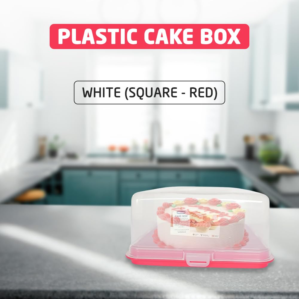 ACCURATE Square Plastic Cake Box Carrier - Durable, Dishwasher Safe | Holds Cakes up to 30cm 4