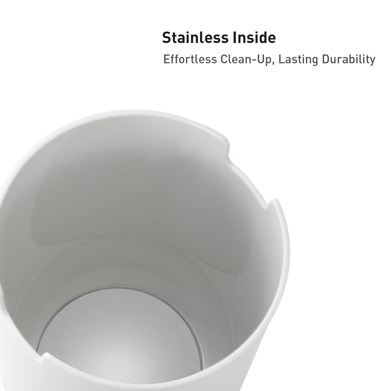 EKO Fandy Table Bin - 1.5L Mini Desk Rubbish Bin with Swing-Top Lid | White Plastic 8