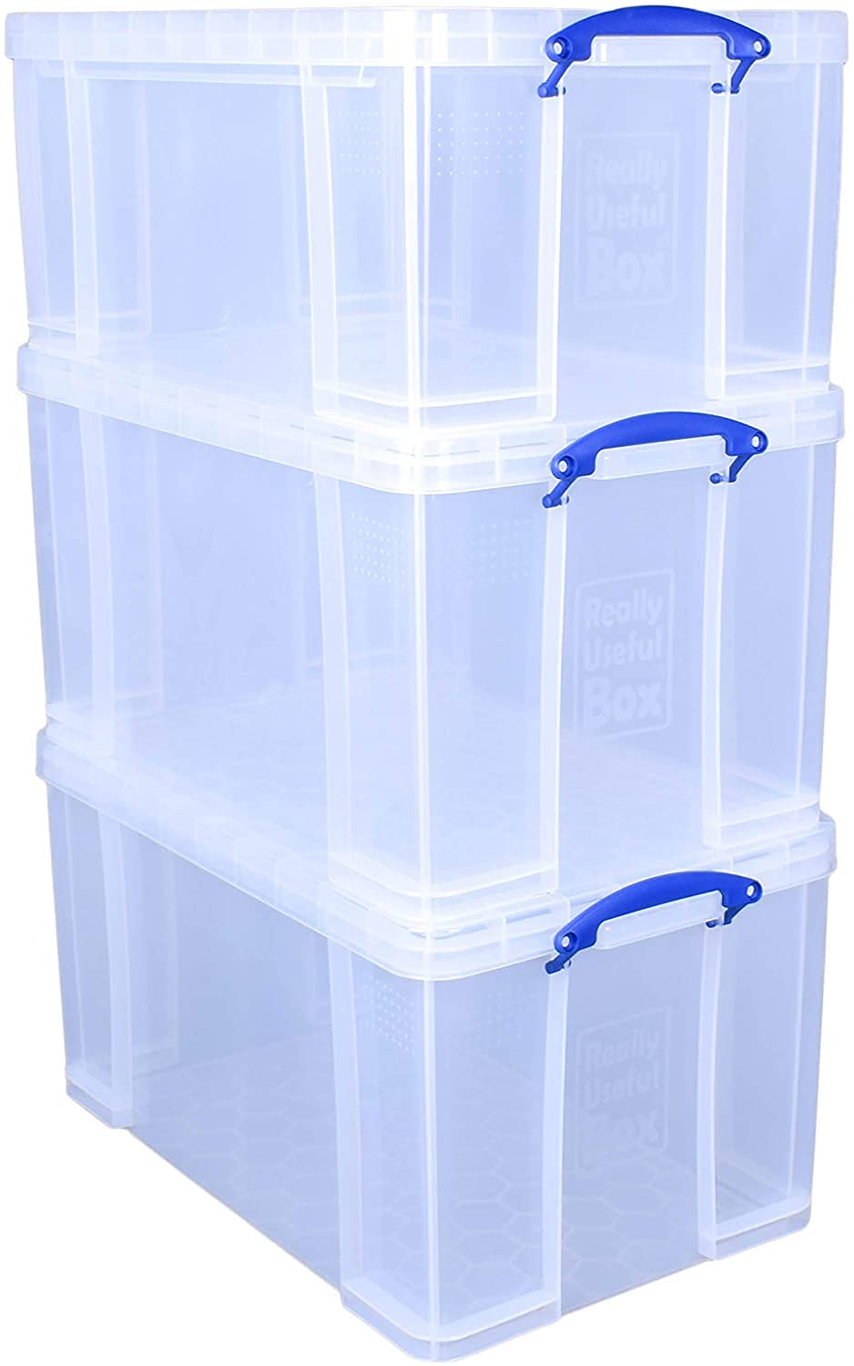 Really Useful Box Storage Box - Bonus Pack of 3 (2 x 84L + 1 x 64L) | Clear Polypropylene | Lockable 1
