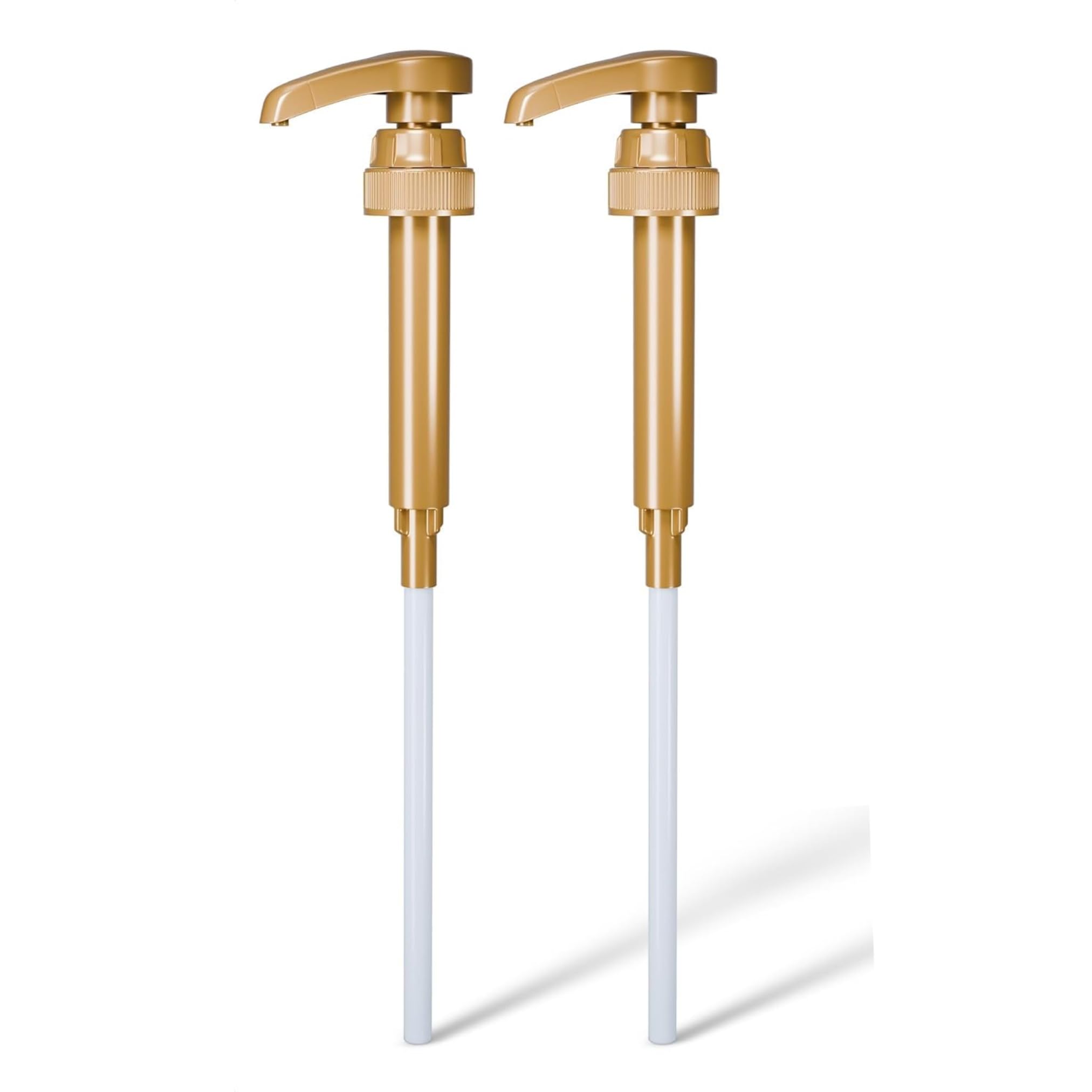 Seba Garden Gold Syrup Pump Dispenser for 750ml Bottles - Food-Grade Plastic, Pack of 2 1