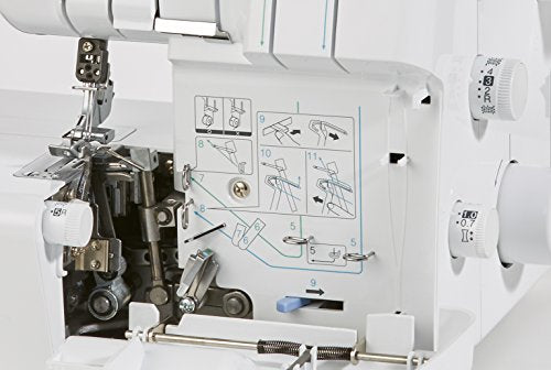 Brother M343D Overlocker - 3 or 4 Thread Capability | F.A.S.T Lower Looper Threading | White 10