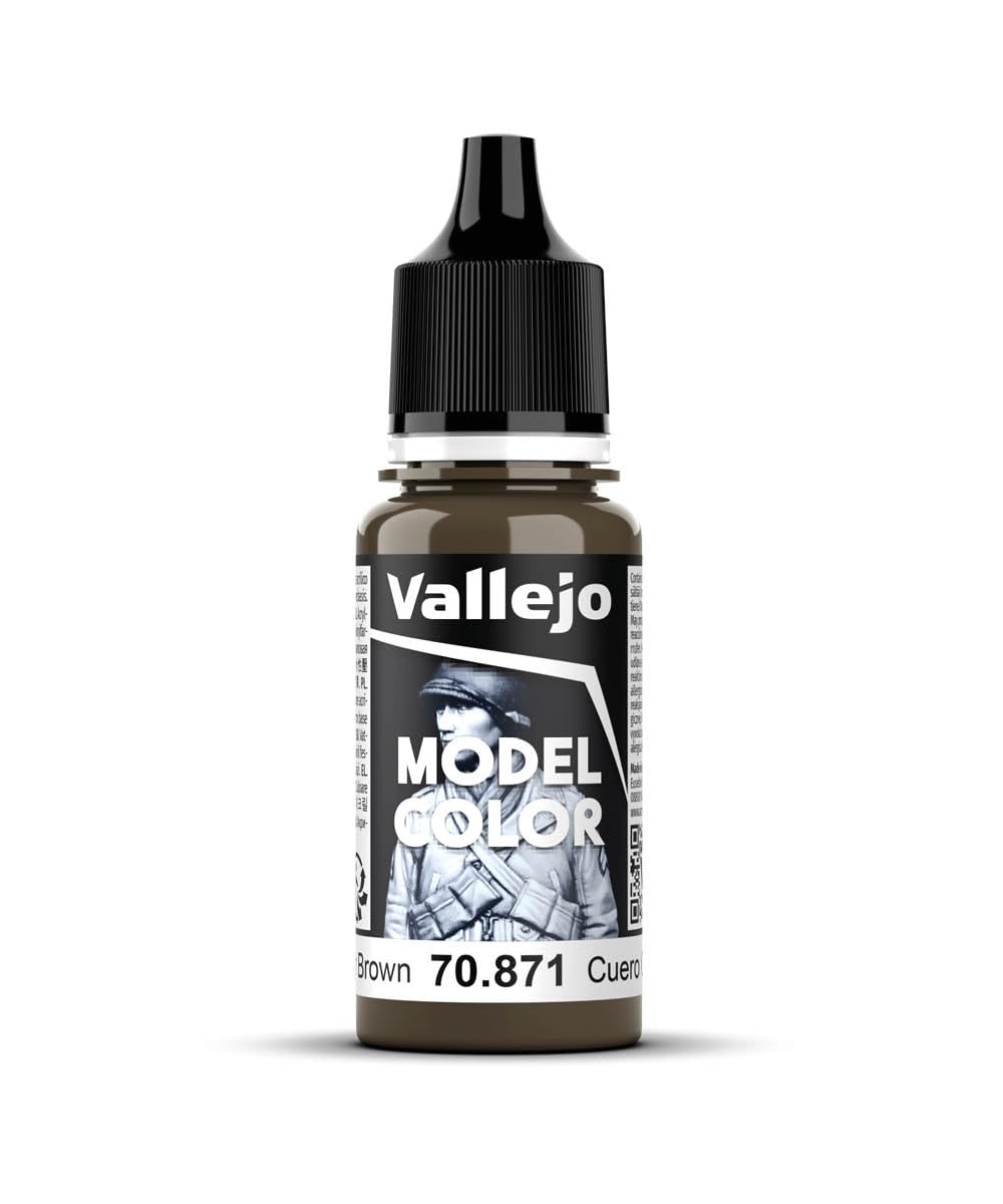 Vallejo Model Color - Leather Brown Acrylic Paint | Waterbased | 17 ml 1