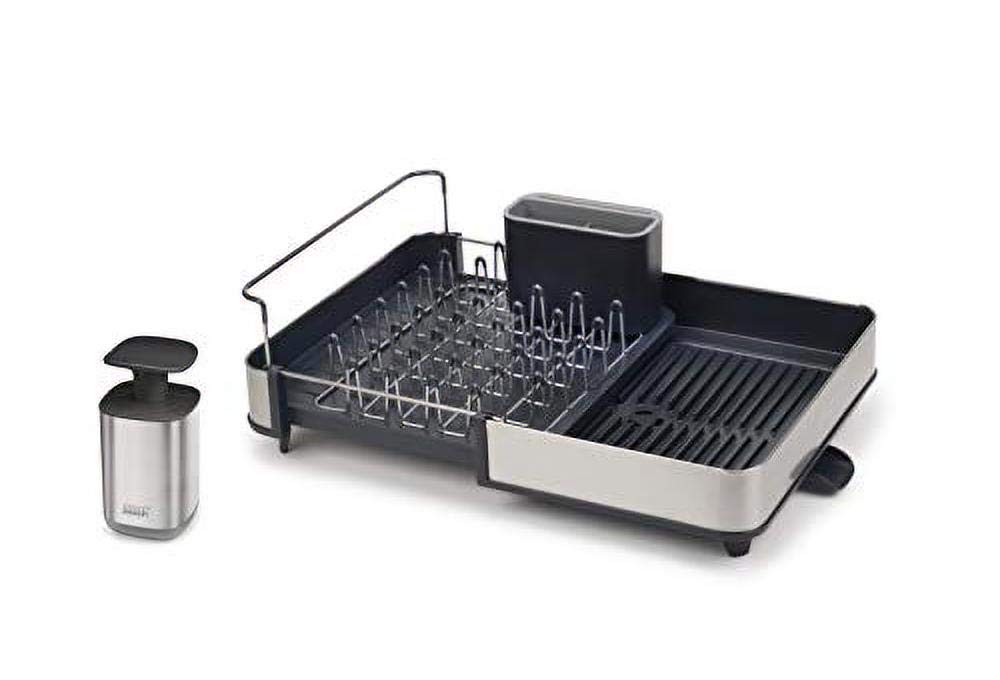 Joseph Joseph Rethink Your Sink Extendable Dish Drainer Rack with Soap Dispenser | Stainless Steel 1