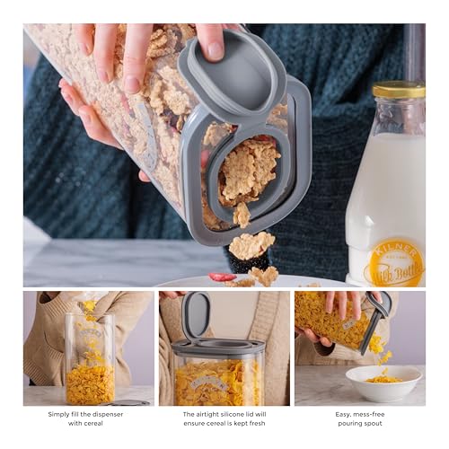 Kilner 3 Litre Glass Cereal Dispenser - Airtight Seal & Pouring Spout | Durable Borosilicate Glass 4