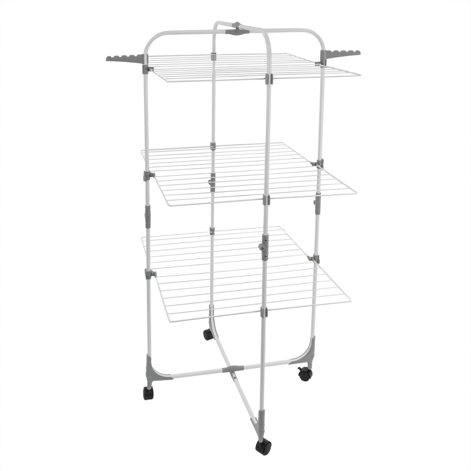 JVL Foldable 3 Tier Drying Rack - 28m Drying Space | Lightweight & Space Saving | White 1