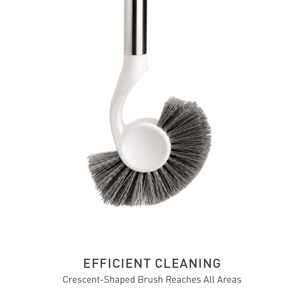 simplehuman BT1083 Toilet Brush with Holder - Stiff Outer Bristles | Drip-Free Magnetic Collar 4