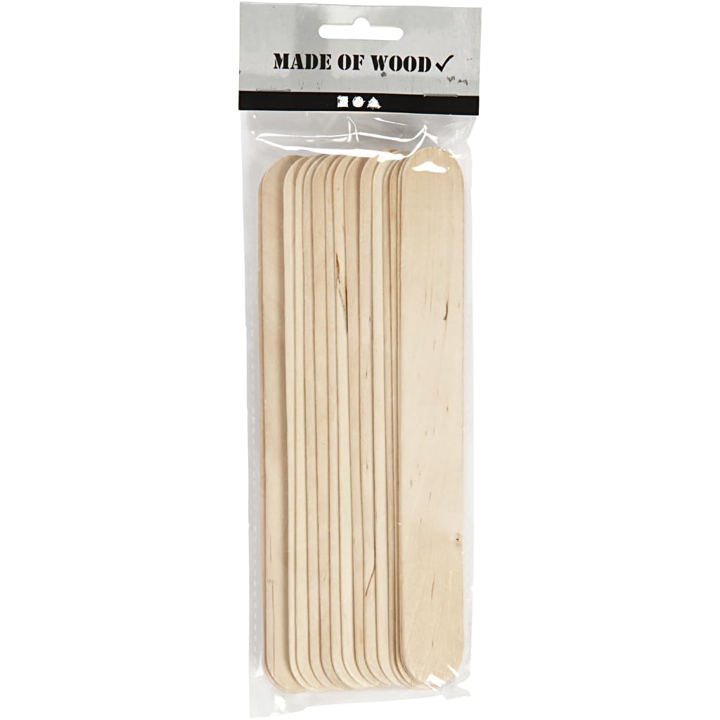 Creativ Extra Long Wide Ice Lolly Sticks - 15 Pack, 20 cm Length, Birch Wood 2