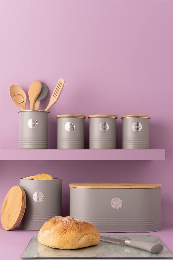 Typhoon Living Tea Storage Canister - 1 Litre Capacity | Carbon Steel & Bamboo Lid 6