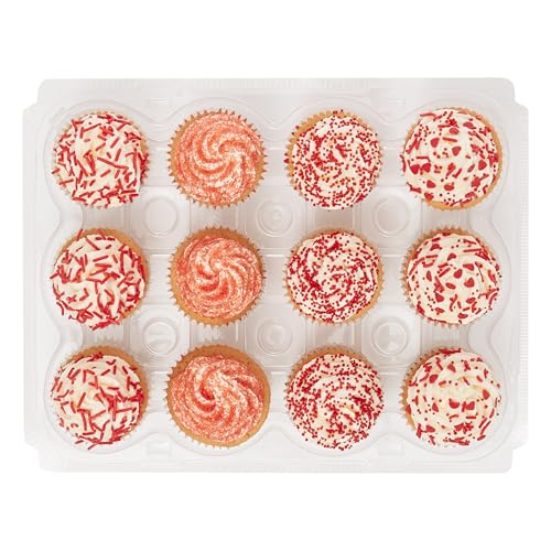 PME Pack of 3 Reusable Plastic Cupcake Containers - 12 Cavities Each | Stackable | BPA-Free 3