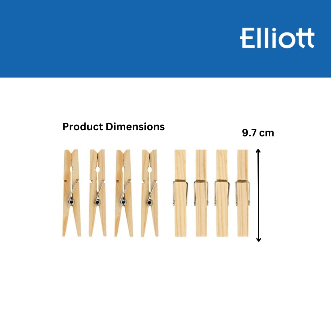 Elliott Extra Large Pinewood Clothes Pegs - 24 Pack, Coiled Spring, Indoor/Outdoor Use 4
