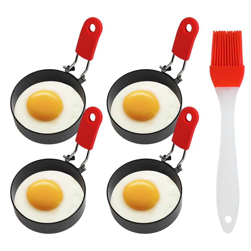 Armo Home 4-Piece Stainless Steel Non-Stick Egg Poacher Rings for Burgers and Breakfast Sandwiches 1