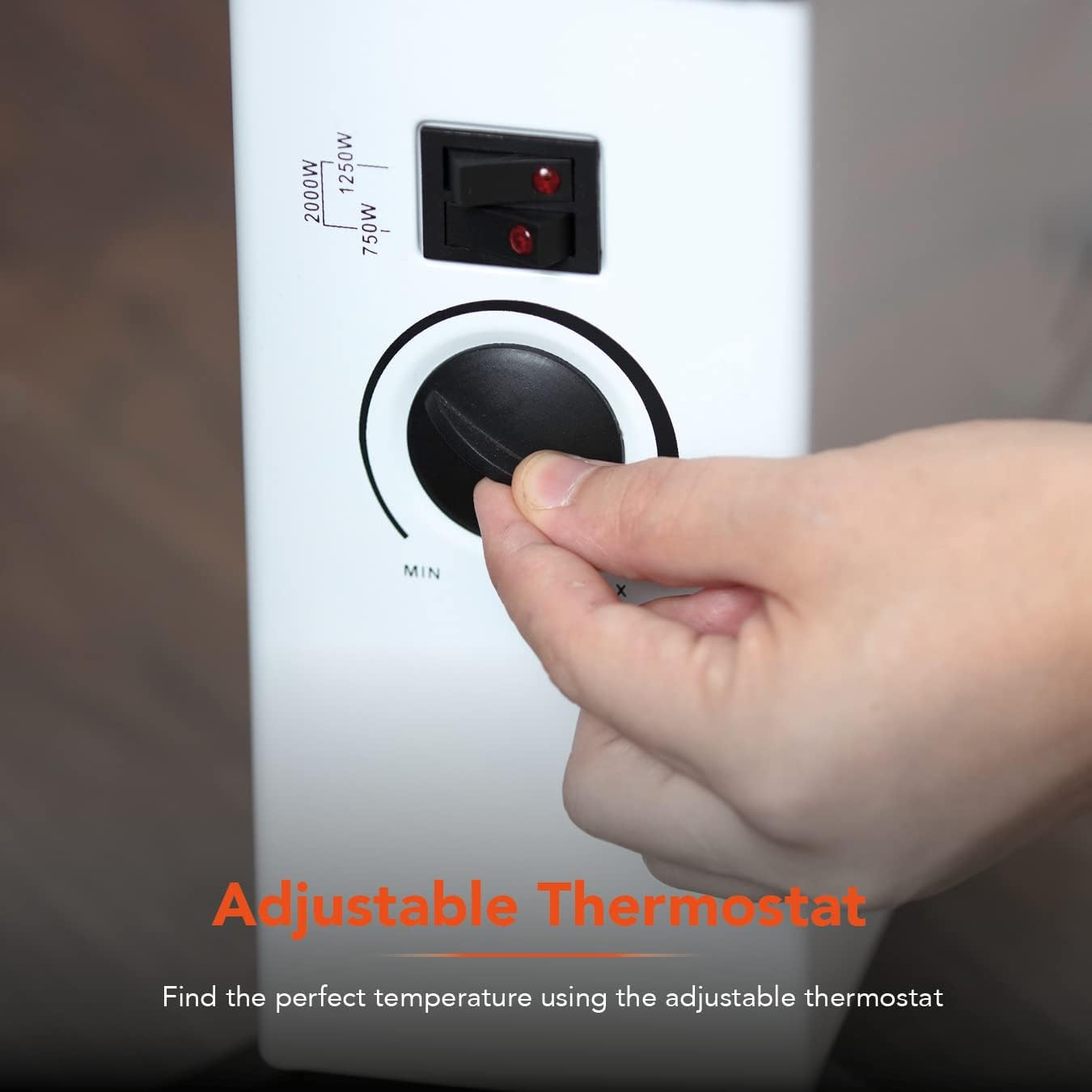 Warmlite WL41007 2000W Portable Convection Heater with Adjustable Thermostat and 3 Heat Settings 5